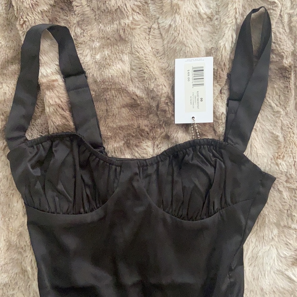 Danielle Bernstein WeWoreWhat silk black bodysuit - Picture 3 of 4